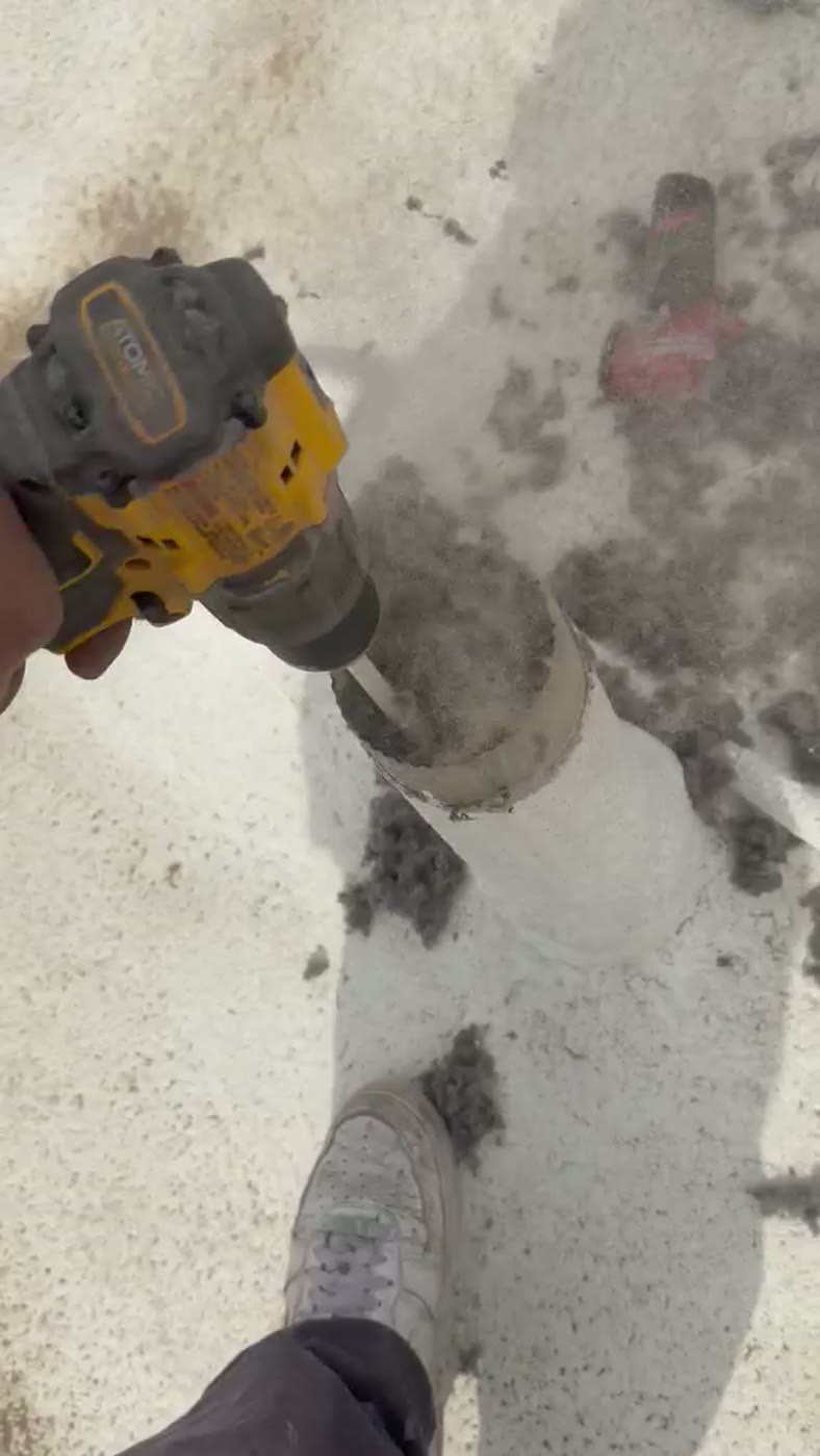 Professional dryer vent cleaning service with lint removal equipment